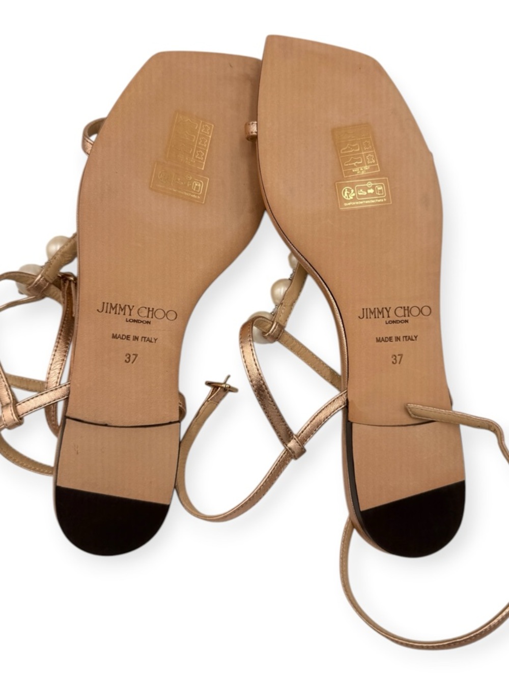 Jimmy Choo Amari Pearl Embellished Sandals Ballet Pink Size 37 NIB - Picture 10 of 15